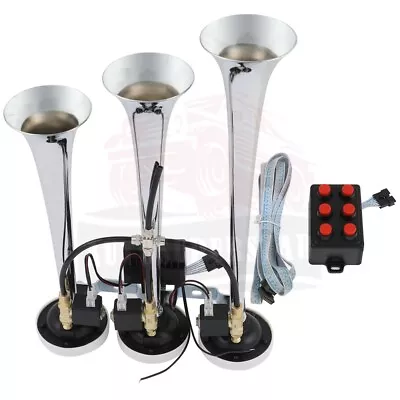 Musical Loudest 3 Trumpet Train Air Horn 6 Tune With Wired Remote • $53.99