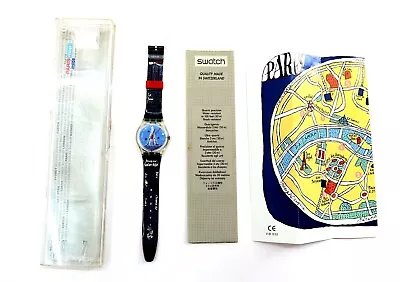 NEW Swatch Watch TITI PARISIEN GK276 W/ Case & Paris Map 1998 By Jacques Benoit • $75.99