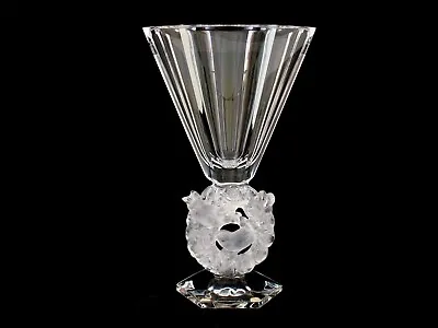 Lalique Mesanges Frosted Clear Crystal Art Glass Vase Birds Flowers • $1999.98