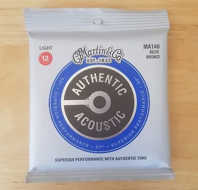$11.50 • Buy Martin MA140 Authentic Light Acoustic Guitar Strings 80/20 Bronze