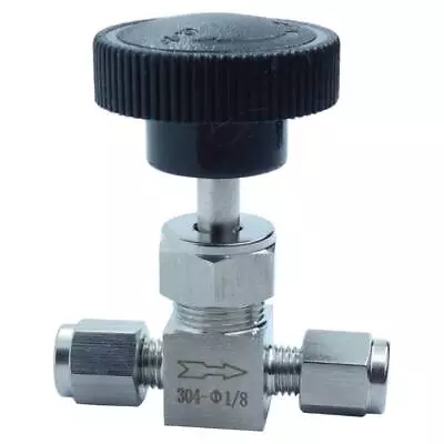 Stainless 304 1/8 Compression Tube Instrument Needle Valve 1000 PSI • $12.99