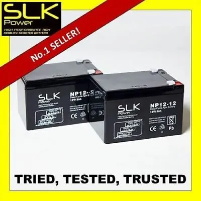 2 PACK 12volt 12AH 24 33 36AH 40 50 55 75AH MOBILITY ELECTRIC SCOOTER BATTERIES • £249.38