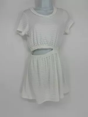 Vintage Havana White Short Sleeve Cut-Out Waist Mini Dress Women's Size Small • $8