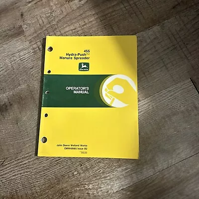 John Deere 455 Hydra-Push Manure Spreader Operator's Manual OMW40685 B2 • $20.95