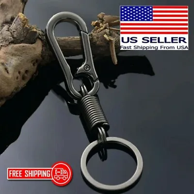 Gun Metal Black EDC Carabiner Clip Spring Keychain Key Holder Hook Key Ring  • $9.99
