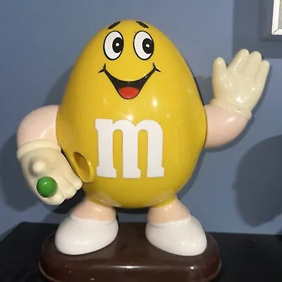 Vintage 1991 YELLOW PEANUT M&M Candy Dispener 10  MARS INC MM • $25.99