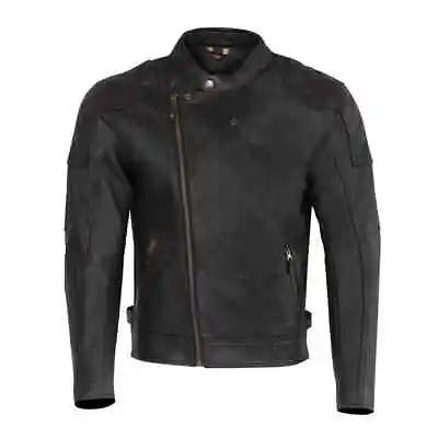 Merlin Chester Cafe D30 Black Leather Classic Motorcycle Jacket New • £269.99