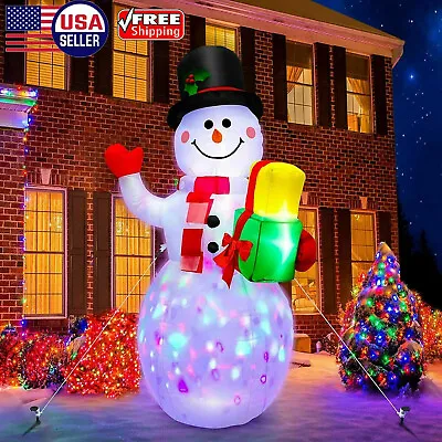 5ft Christmas Inflatables Snowman Outdoor Yard Rotating LED Blow Up Garden Decor • $29.99