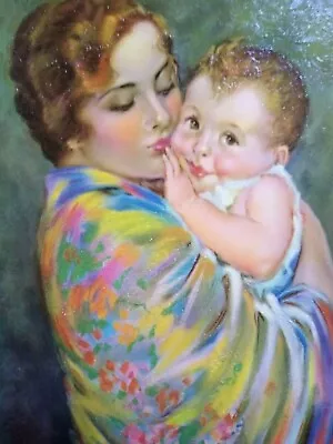 Irene Patten Women And Baby Art Print Vintage Lithograph Textured 1929 Unused  • $41.61