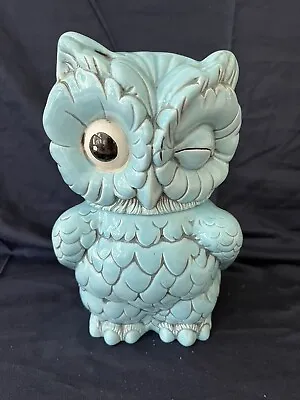 Vintage Atlantic Mold Winking Owl Cookie Jar Signed • $32