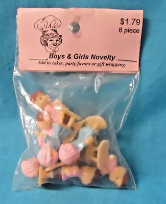 Vintage Plastic Boys And Girls Cupcake Cake Toppers 8 Pieces • $7