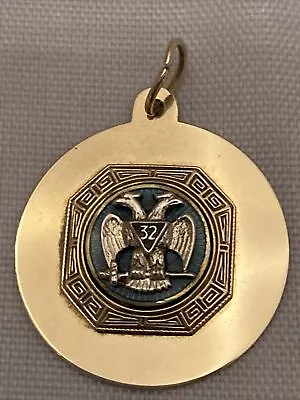 Antique Freemason Masonic 32 Degree 14k Double Eagle Fob Pendant Enamel 5.9g • $299.95