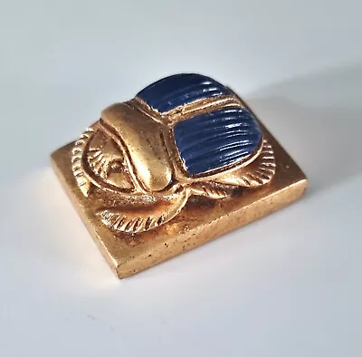 God Khepri Scarab In Blue & Gold Leaf Egypt Replica Treasures Boxed • £14.99