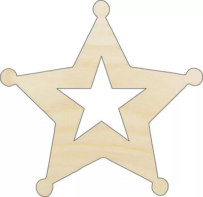 Badge Sheriff - Laser Cut Out Unfinished Wood Craft Shape BDG31 • $5.20