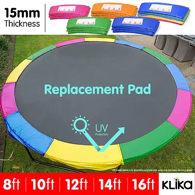 REPLACEMENT TRAMPOLINE PAD REINFORCED OUTDOOR ROUND SPRING COVER 8 10 12 14 16ft • $79