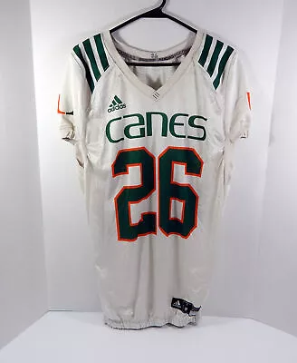 Miami Hurricanes #26 Game Used White Practice Jersey M DP41740 • $59.99