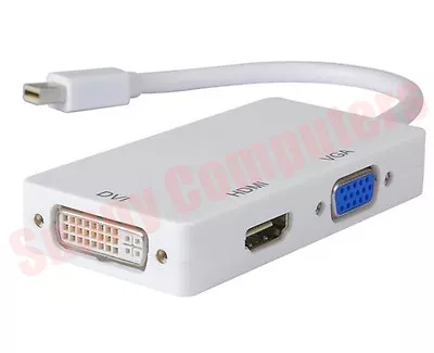 3-in-1 Mini Displayport DP To VGA/HDMI/DVI Cable Cord For Apple Macbook Pro Air • $10.30