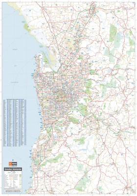 $34.90 • Buy (LAMINATED) MAP OF ADELAIDE & REGION (70x100cm) SA POSTER AUSTRALIA WALL PRINT