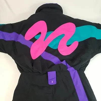 TYROLIA By HEAD Vintage Full Ski Snow Suit Ladies Size 8 80s Neon Amazing !  • $110