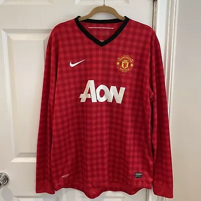 MANCHESTER UNITED 2012 2013 HOME SHIRT JERSEY LONG SLEEVE NIKE 479279-623 Sz XL • $99