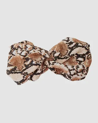 $25 L. Erickson Women's Brown Snake Print Interlocking Turban Headband • $8.38