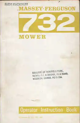£12.99 • Buy Massey Ferguson MF 732 Mower Operators Manual With Parts - MF732