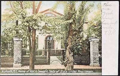 Auburn Ny. C.1907 Pc.(a18)~view Of Wm. H. Seward Home. Sec’y Of State Lincoln • $4.99