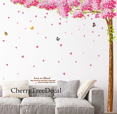 £10.98 • Buy Huge Cherry Blossom Flower Tree Wall Decal Sticker Mural Home Decor Wallpaper UK