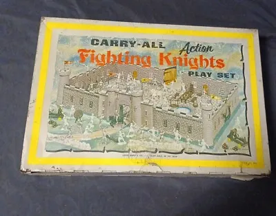 Old Vintage 1968 MARX Carry All Action Fighting Knights Play Set 4635 Suitcase • $58.98