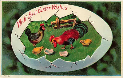 Lovely Vintage Easter Postcard Chicken Family Diorama Inside Giant Egg 021422  • $6.99