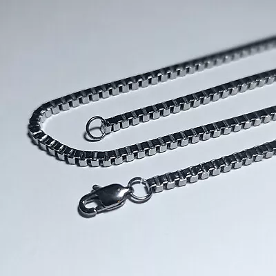 3mm Stainless Steel Venetian Box Chain - 14  - 30  Lobster Clasp Mens Womens UK • £4.49