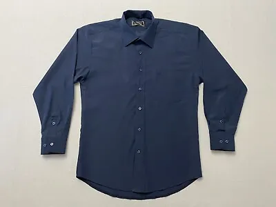 Versace Classic V2 Mens Long Sleeve Casual Shirt Navy Blue Size 16.5 • $25