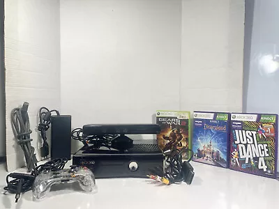 Microsoft Xbox 360 S 250GB Console W/ Kinect | 3 Games | TESTED - WORKING • $88.75
