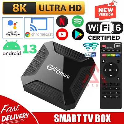 TV Box Android 13 Smart 8K TV Box Media Streaming Device Voice Remote Control • $23.99