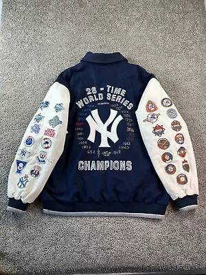 VINTAGE Y2K New York Yankees Jacket Mens 3XL Wool Leather Varsity Coat READ • $299.99