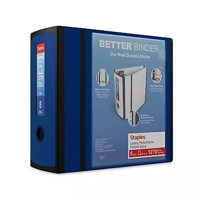 Staples 5  3-Ring Better Binder D-Ring Navy Blue (27925) ST55819-CC • $17.01