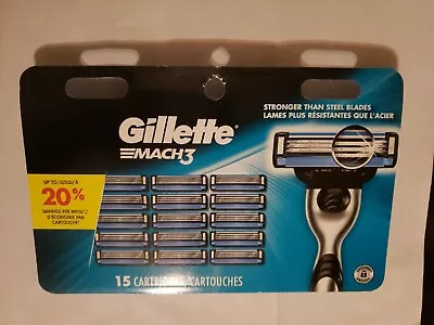 Gillette Mach3 Razor Blade Refills 15 Cartridges • $21.99