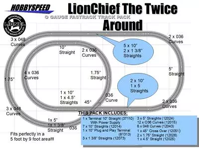 LIONEL LIONCHIEF TWICE AROUND FASTRACK TRAIN TRACK LAYOUT O GAUGE Inner Loop NEW • $228.84