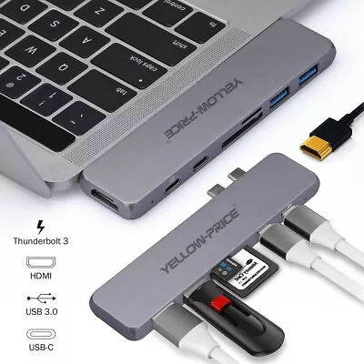 $22.99 • Buy USB C HUB Macbook Pro With 4K HDMI Adaptor Thunderbolt 3 PD&Data Transfer Port