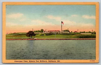 Baltimore MD Maryland Panorama View Of Fort McHenry Vintage Curteich Postcard • $4.95