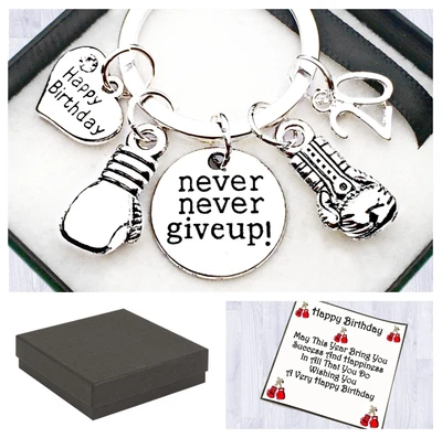 60th. 70th. 80th Birthday Gift. Boxing. Keyring. Charm Keyring. Box & Card • £5.95
