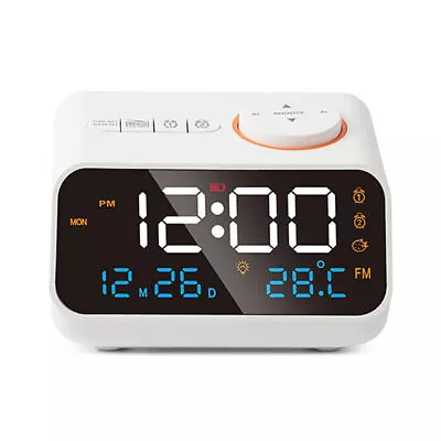 LED Digital Alarm Clock Time Calendar Temperature FM Radio Bedside Snooze Clocks • $34.99