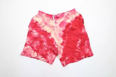 Vintage Streetwear Mens Medium Distressed Acid Wash Above Knee Dad Shorts Red • $38.21