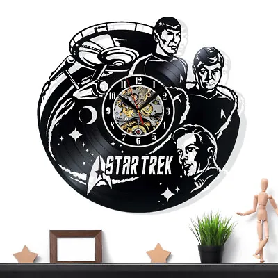 Star Trek Vinyl Record Wall Clock Gift Surprise Ideas Friends Birthdays Decor  • $16.97