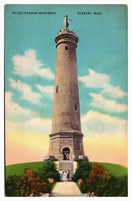 Myles Standish Monument Duxbury Mass Linen -A50 • $6.60