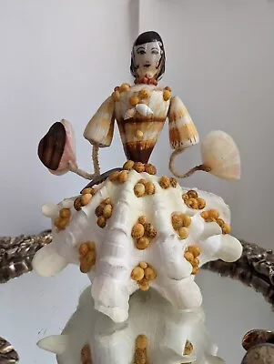 Hand Crafted Sea Shell Doll Folk Art Lady Figurine 8  Tall Vintage • $39.99
