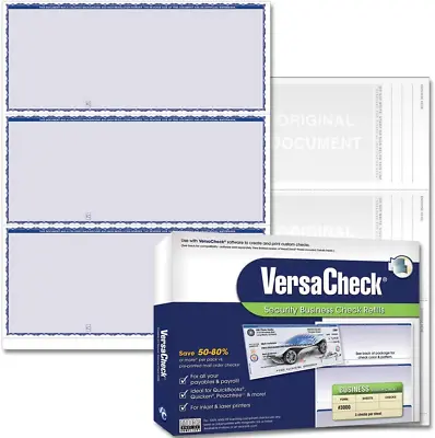 Secure Checks - 750 Blank Business Checks - Blue Premium - 250 Sheets Form #3000 • $32.62