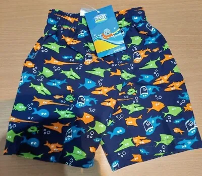 Boys Age 2 - 3  Zoggs Blue Shark Swim Shorts  Beach /pool • £4.50