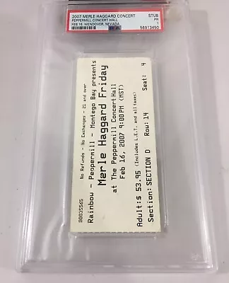 Merle Haggard 2007 Concert Ticket Original Psa 1 Pop Rare • $250