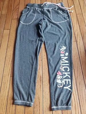 NWOT Women's Disney Mickey Minnie Mouse Pajama Jogger Pants Gray Pink Size Small • $12.99